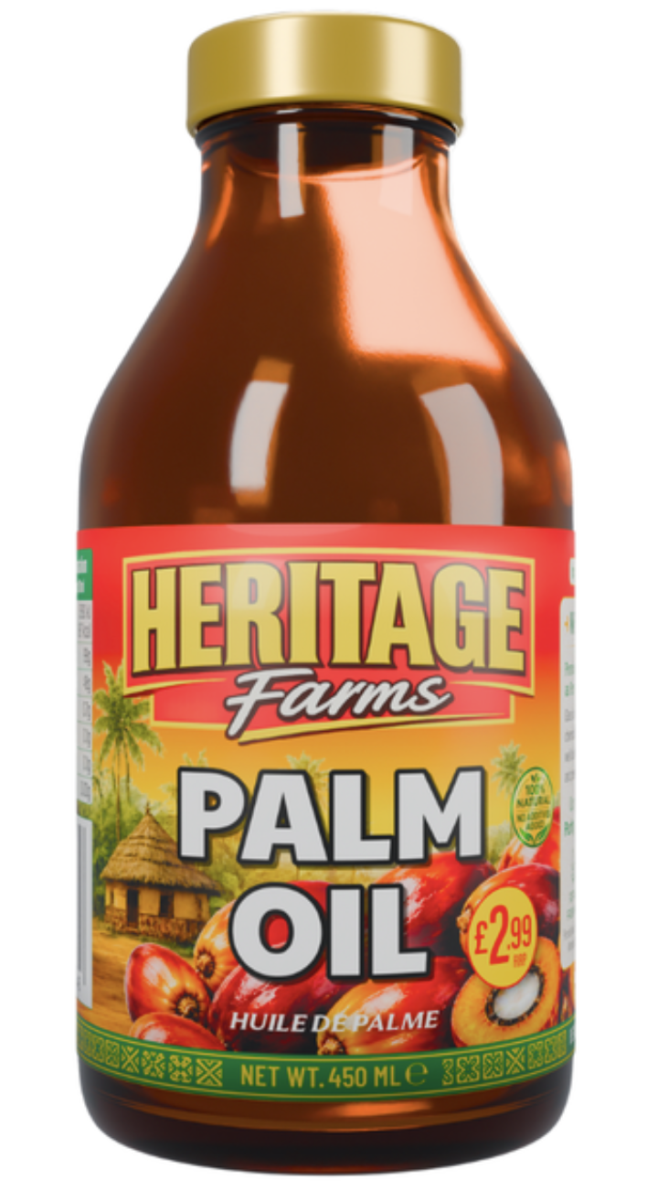 Heritage Farms Palm Oil in glass